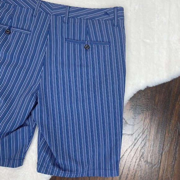 Tommy Bahama Shorts 33 Blue Striped Stretch Nylon 10" Inseam Golf Men's - Picture 5 of 9